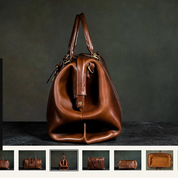 Satchel & Page Gladstone Leather Travel/Weekender Bag - Picture 5 of 17